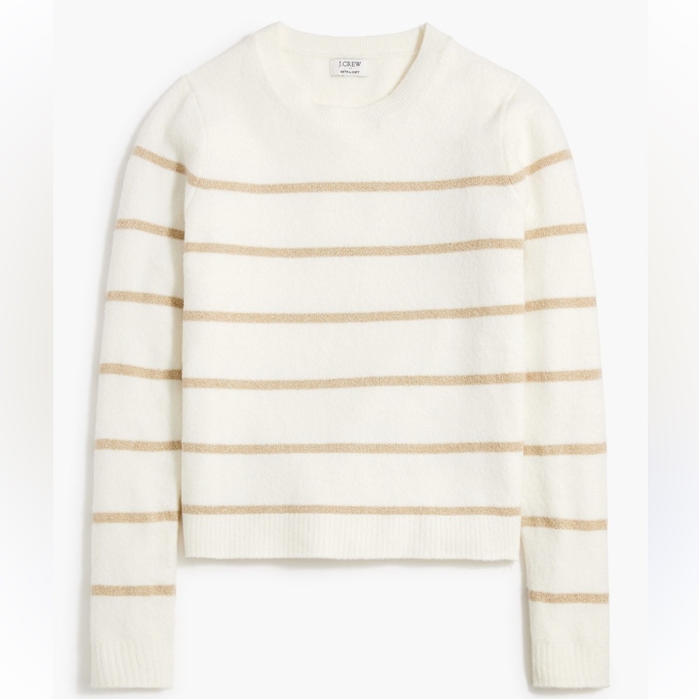 J.Crew Shimmer Striped Crewneck Sweater